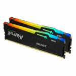 Kingston FURY Beast RGB 16GB (2x8GB) 5600MT/s DDR5 CL40 RAM Kit Black