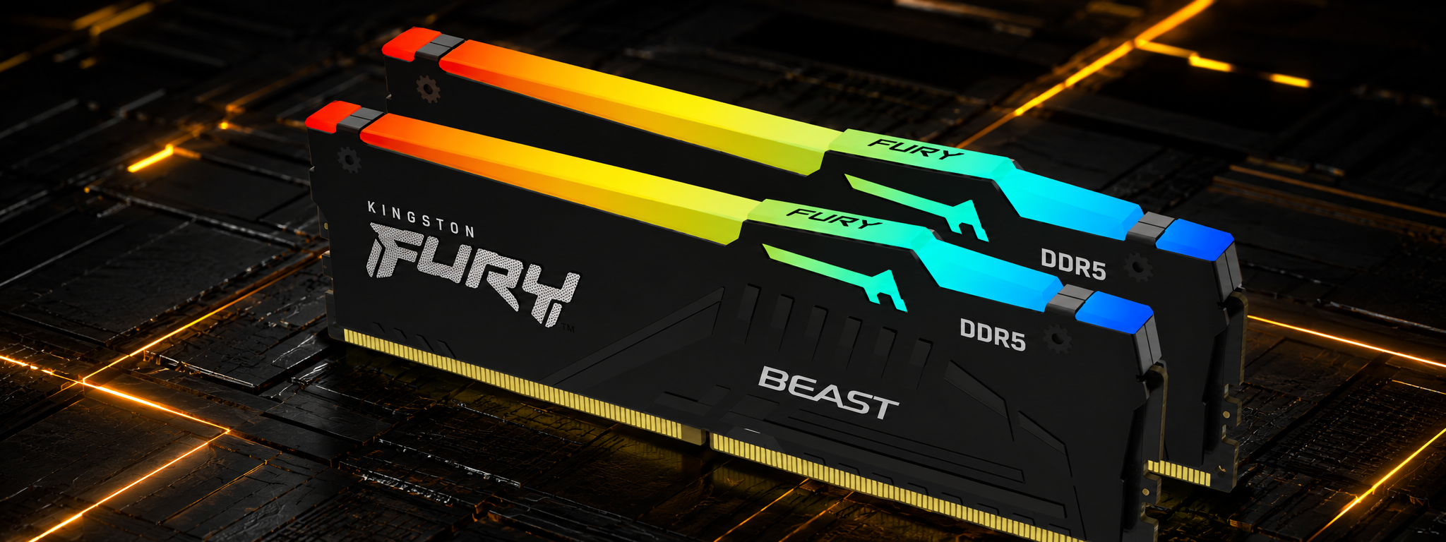 Kingston FURY Beast RGB 16GB (2x8GB) 5600MT/s DDR5 CL40 RAM Kit Black 1 Kingston FURY Beast RGB 16GB 2x8GB 5600MTs DDR5 CL40 RAM Kit Black