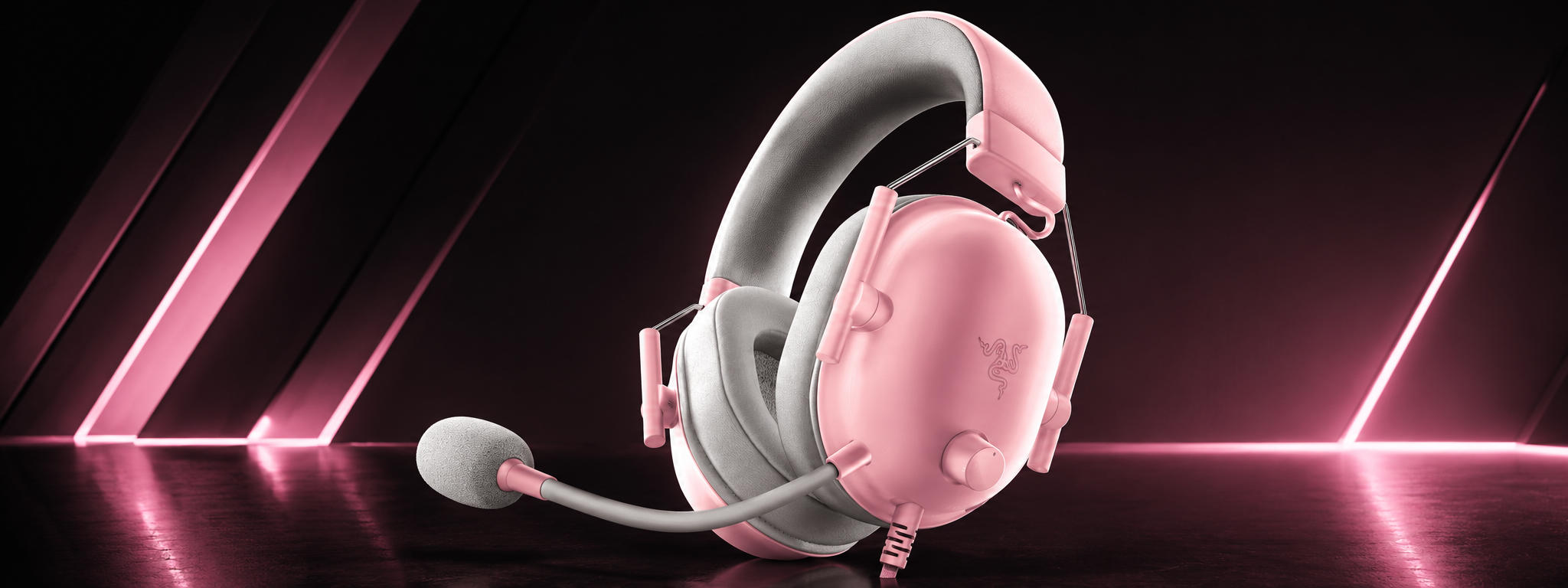 Razer BlackShark V2 X Wired Gaming Headset Grey & Pink 1 Razer BlackShark V2 X Wired Gaming Headset Grey Pink