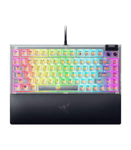 Razer BlackWidow V4 75% White mechanical gaming keyboard with hot-swappable switches