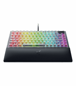Razer BlackWidow V4 75% White keyboard with 8000Hz polling and Chroma RGB lighting