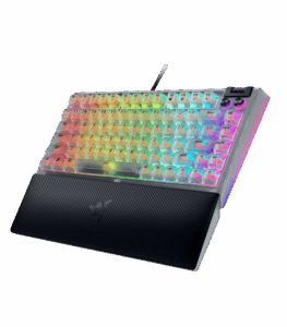 Razer BlackWidow V4 75% White gaming keyboard with detachable USB Type-C cable and media controls