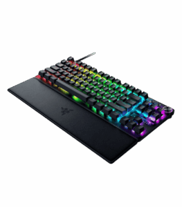 Razer Huntsman V3 Pro TKL Black keyboard with PBT keycaps magnetic wrist rest and Chroma RGB