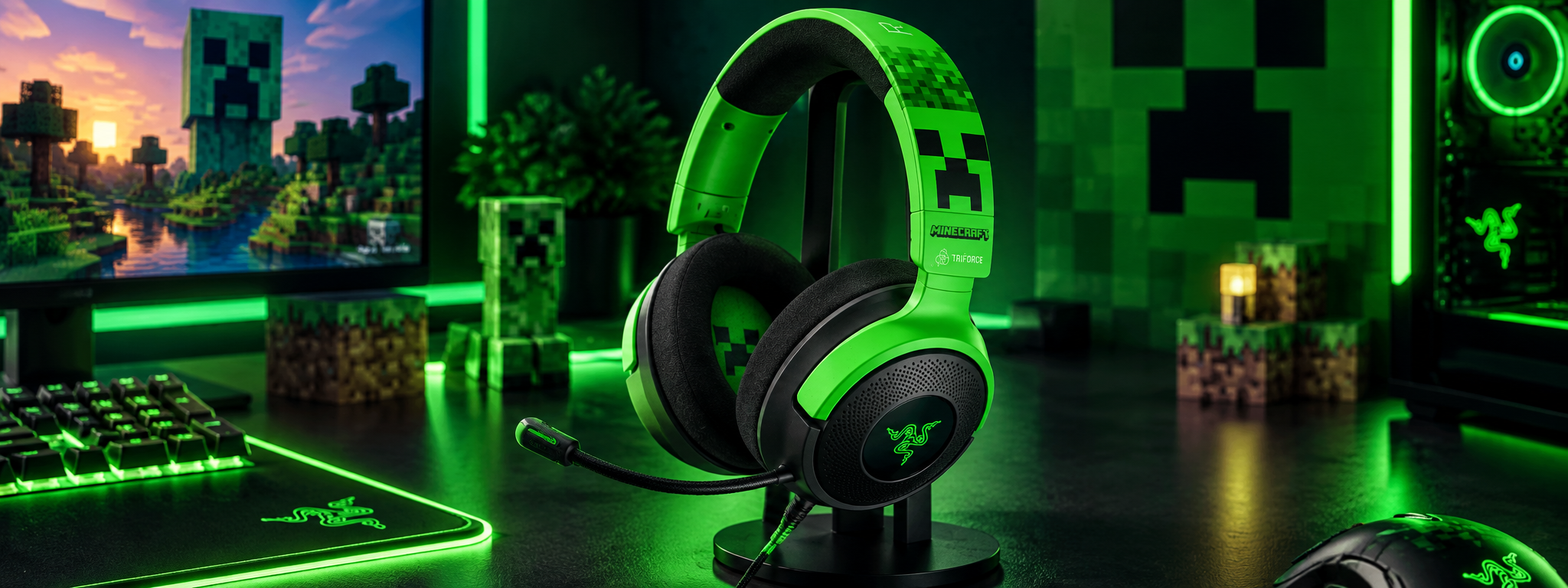 Razer Kraken V4 X Minecraft Edition Wired Gaming Headset 1 Razer Kraken V4 X Minecraft Edition Wired Gaming Headset